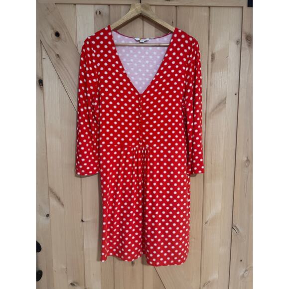 Boden | Scarlett Jersey Red White Star Burst Tunic Dress | Size 12 - Picture 1 of 14